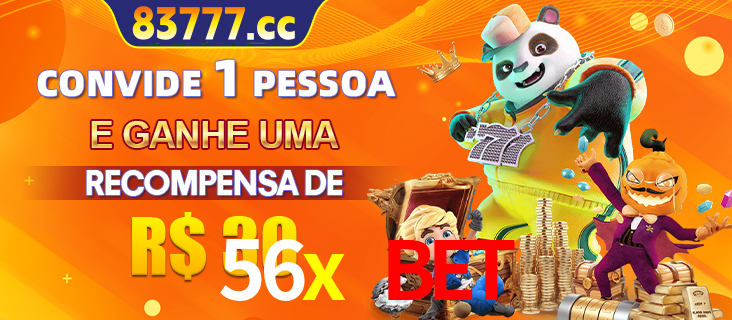 Banner institucional da 56x bet sobre parceria de marcas e criação de uma marca de excelência, apresentando os mascotes de jogos populares como o Fortune Tiger.