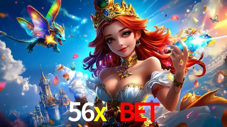 A princesa de um reino de fantasia mágico, com seu pequeno dragão, apresentando um mundo de prêmios encantados nos jogos de caça-níqueis do cassino 56x bet.